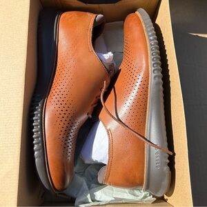 Cole Haan Hann British Tan/Java ZEROGRAND Laser Wingtip Oxfords Size 11.5
